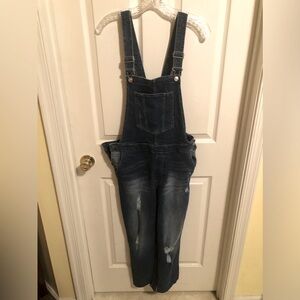 H&M DIVIDED STRAIGHT LEG DENIM OVERALLS